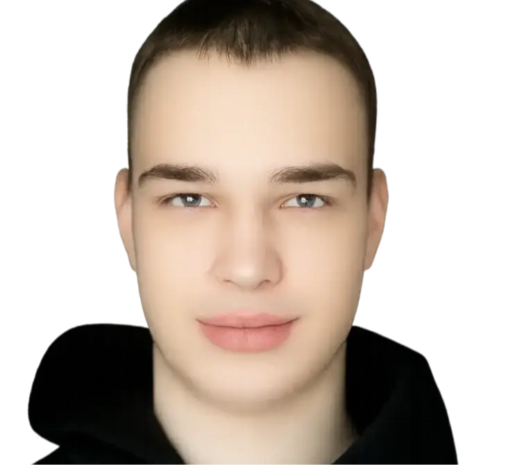 Professional SEO specialist portrait on About Us page, with mission and vision text on dark blue background